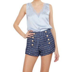 Generation Love Blue and White Tweed Shorts